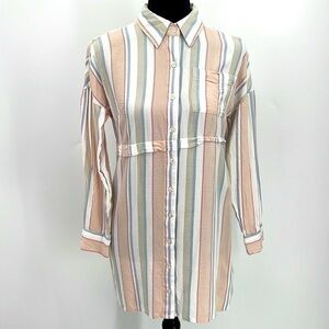 UEC Guess striped button down collared Shirt dress size XS
